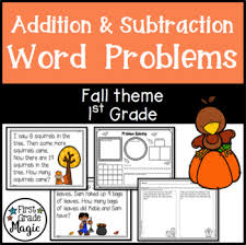 Improve your math knowledge with free questions in comparison word problems and thousands of other math skills. Fall Themed Addition And Subtraction Word Problems First Grade Tpt