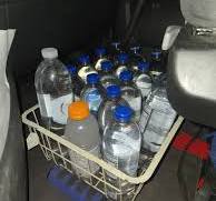 DIY truck storage for water bottles