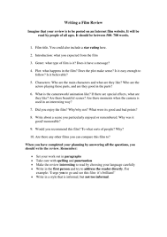 The key to writing an outstanding movie review is understanding its purpose. Writing A Film Review A Framework Teaching Resources