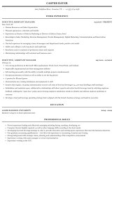 Executive assistant job description example, duties, tasks, and responsibilities. Executive Assistant Manager Resume Sample Mintresume