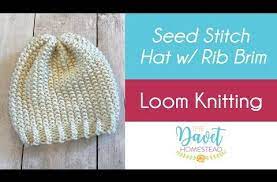 Seed Stitch Hat With Rib Brim Loom Knitting Youtube Loom Knitting Stitches Round Loom Knitting Loom Knitting Patterns