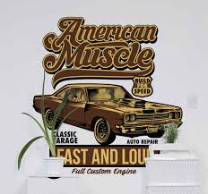 Sticks on glass, wood, or metal. Super Cool Car Wall Decals Tenstickers