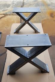 Set Of 2 Modern Bench X Legs Model Bx02b Heavy Metal Table Legs Modern Bench Metal Work Table