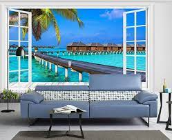 decoration murale papier peint photo personnalise sticker trompe l œil 3d paysage tropical atelier wybo paysages tropicaux papier peint parement mural