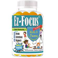 Ez Focus Kids Brain Focus Chewable Gummies Supplements Attention Memory Help Formula For Childrens And Teens Best Great Taste Calming Mutlivitamins Natural Omega Dha School Study Task Support Walmart Com Walmart Com