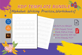 It is necessary for schools, educational institutions, parents or even students to have an easy access to printable formats of writing paper templates so that any time they require they can easily download the templates and take printouts t. Handwriting Alphabet Practice Worksheets Grafik Von Al Amin Creative Fabrica