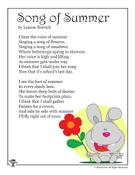 Summer Kids Poems Kids Poems Summer Poems Poetry For Kids