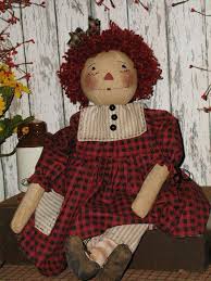 Primitive Olde Folk Art Raggedy Ann Doll Handcrafted By Cotton Patch Prims Annie Raggedy Ann Doll Ann Doll Raggedy