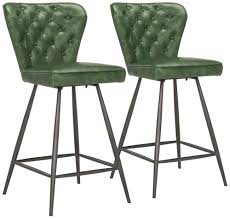 Seating Ashby 26 Green Faux Leather Tufted Counter Stool Set Of 2 In 2020 Counter Stools Stool Leather Bar Stools