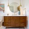 Solid wood modern mid century vanity. 1