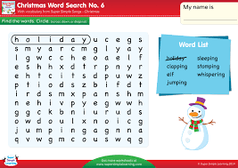 Connect the letters in such a way that they spell a word. Christmas Word Search 6 Super Simple