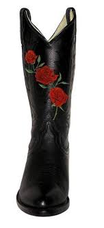 Black And White Cowboy Boots Womens White Horse Womens Red Rose Black Western Boots 811202 Western Boots Boots Lady In Red