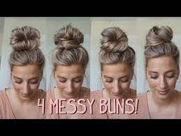 4 Messy Buns You Need To Try Medium Long Hairstyles Youtube Bun Hairstyles For Long Hair Medium Long Hair Easy Bun Hairstyles