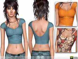 Sleeveless turtleneck crop top 003. Sims 3 Scoop Back Crop Top By Ekinege