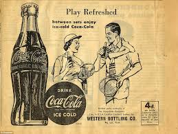Here is a collection of 50 coca cola ads from the 1889 till present days. Seven Decades Of Coca Cola Advertising Shows How The Soft Drink S Famous Curved Bottle Has Been Sold To Australians Daily Mail Online