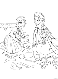 Coloriage elsa et anna à imprimer gratuit. Coloriage Anna Elsa Avec Olaf Jecolorie Com