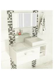 Kit Cuba Com Apoio E Tampo 80 Cm Branco Tomdo Cuba Cuba De Apoio E Banheiro Preto E Branco