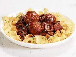 Veal And Pork Meatballs With Mushroom Gravy And Egg Noodles Recipe Rachael Ray Food Network