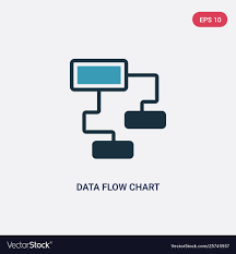 Two Color Data Flow Chart Icon From Multimedia