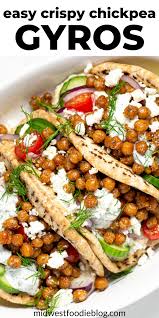 Easy Vegetarian Chickpea Gyros Recipe Tasty Vegetarian Recipes Quick Vegetarian Dinner Vegetarian Recipes Dinner