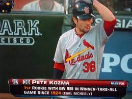 Pete Kozma 1st Rookie With Gw Rbi In Winner Take All Game Since 1924 High 5 Stl Cardinals Cardinals Baseball Stl Baseball