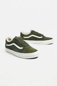 Vans Baskets Retro En Peau De Mouton Vert Olive Mouton Vert Peau De Mouton Baskets