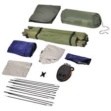 Unsere redakteure haben es uns zum gekauft ziel gemacht, produkte unterschiedlichster variante zu. Feldbett 4 In 1 Camping Set Inkl Zelt Schlafsack Matratze Faltbar Dunkelgrun Camping Mobel Sport
