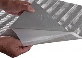 The pad has a textured surface and a smooth bottom surface for easy welding to tpo roof membrane. Tpo Walkpad Gray Herringbone 30 X 30 In Peel Stick Box 30