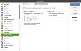 Specify Reports Graphs Preferences In Quickbooks 2013