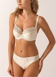 Beige floral scalloped thong | LILLY ROSE | Empreinte Official Boutique