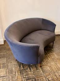 Meridian furniture serpentine collection modern | contemporary velvet upholstered loveseat with custom gold steel legs and curved design, 71 w x 39 d x 33 h, black 5.0 out of 5 stars 1 $1,287.99 $ 1,287. Small Curved Sofa Or Loveseat Italy 1950s At 1stdibs