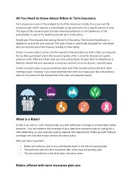 What is a critical illness insurance cover? Riders In Term Insurance