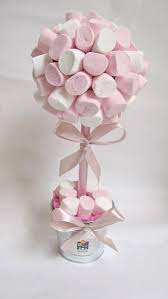 Pink White Marshmallow Christening Sweet Tree Baby Shower Decorations Baby Shower Sweet Trees