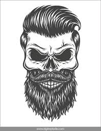Usage commercial gratuit dessin hd 100% gratuits & libres de droits. Skull Creator Illustration Tete De Mort Tatouage Squelette Logo Barbe