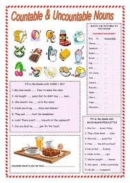 Countable And Uncountable Nouns English Grammar Worksheets Nouns Grammar English Language Learning