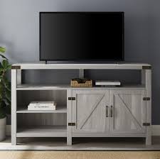 Capable of accommodating a tv up to 42, this sauder tv stand will be an appealing centerpiece in your living space. Woven Paths Modern Farmhouse Highboy Tv Stand For Tvs Up To 65 Stone Grey Walmart Com Walmart Com