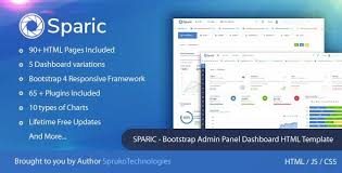 Sparic Bootstrap Responsive Modern Flat Admin Panel Dashboard Html Template This Template Includes 90 Html Pages 65 Admin Panel Html Templates Templates