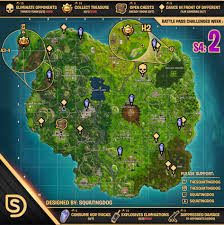 At the grotto, located on the eastern portion of the map, use the phone booth at the edge of the water for a disguise, then take down brutus, the burly bald boss who can be found wielding a mini gun near the northern end of the location. Week 2 Challenges Season 4 Fortnite Battle Royale Cheat Sheet Guide