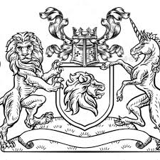 Black And White Coat Of Arms Of South Africa Lion Unicorn Crest Heraldic Shield Coat Of Arms Vector Character Vector Lion And Unicorn