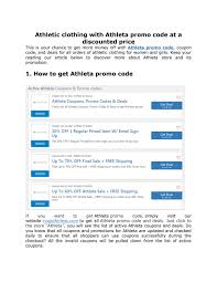 Athletic Clothing With Athleta Promo Code At A Discounted