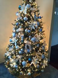 Elegant Christmas Tree Blue And Silver Beauty Blue Christmas Blue Christmas Tree Decorations Blue Christmas Decor