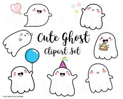 Will be great for greeting cards, invitations, presentation slides, stickers, pins, decorations, magnets, paper bags, websites and much more. Vector Clipart Kawaii Ghosts Kawaii Halloween Cute Ghosts Clipart Set