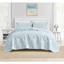 Choose a pattern that compliments your design theme, such as floral, geometric, nautical (and many more) to spruce up your space. Laura Ashley Mia 2 Piece Soft Blue Floral Cotton Twin Quilt Set 207058 The Home Depot