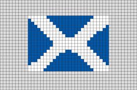 Flag Of Scotland Pixel Art Pixel Art Canvas Patterns Minecraft Pixel Art