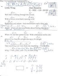 Little Wing Jimi Hendrix Guitar Chord Chart Guitar Chords And Lyrics Lyrics And Chords Learn Guitar Chords