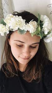Newest Crown To Hit My Etsy Shop Handmade Carnation Flower Crown Accessories Hair White Wedding Green Spr Carnation Flower White Carnation Carnations