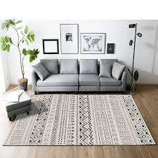Black And White Moroccan Area Rug Living Room Carpet Rugs In Living Room Moroccan Decor Living Room