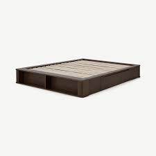 Cambridge brown leatherette/cappuccino wood queen panel bed by coaster. Numaonline Kano King Size Platform Bed With Drawer Storage Walnut Stain Pine