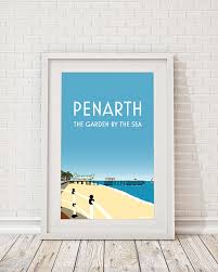 Vintage Style Travel Poster Of Penarth Seaside Posters Available At Www Jennifercooperdesigns Com Penarth Devon Artist Travel Posters Graphic Design Services