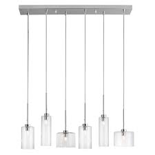 Radionic Hi Tech Industrial Chic 6 Light Polished Chrome Horizontal Pendant Ic 286p Pc The Home Depot